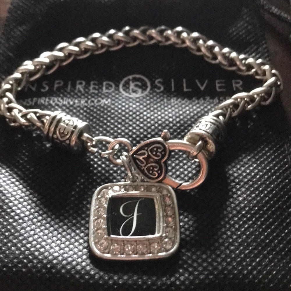 Initial “J” silver bracelet